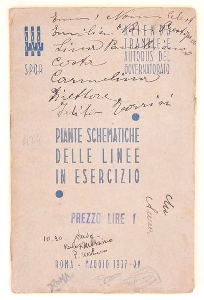 ATAG, Piante schematiche delle linee in esercizio, Roma, maggio 1937-XV