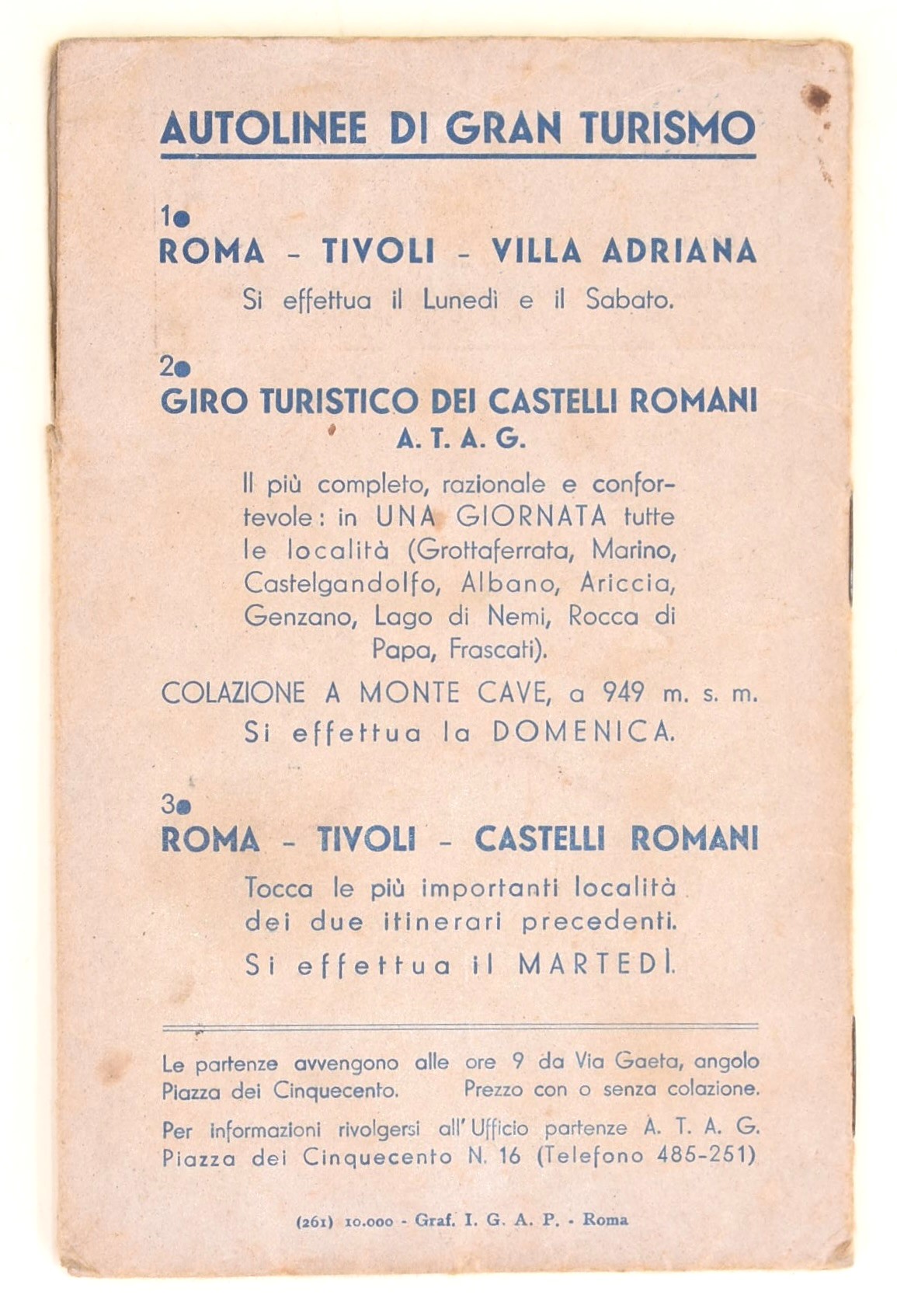 ATAG, Piante schematiche delle linee in esercizio, Roma, maggio 1937-XV