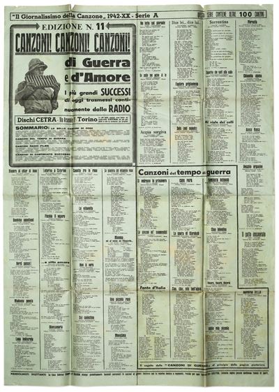 Dischi Cetra, Il Giornalisissimo della Canzone. Canzoni! Canzoni! Canzoni! di guerra e d’amore (f...