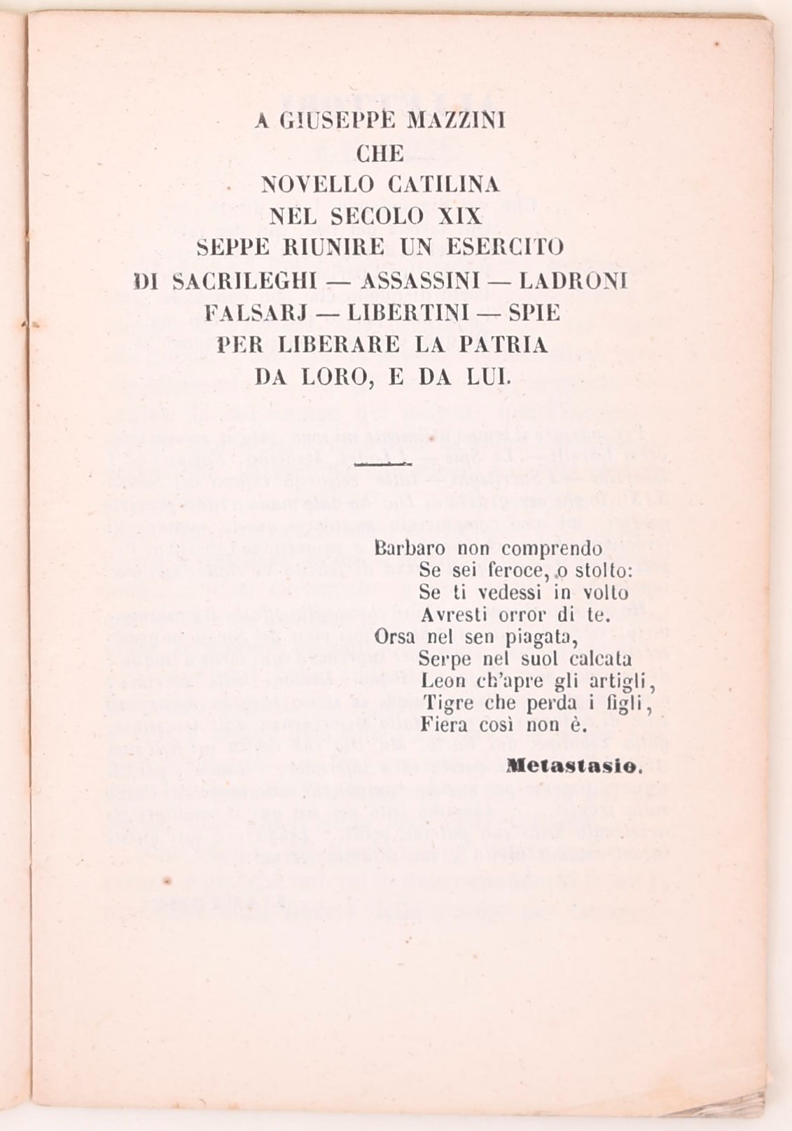 G.L.I., Le spie rimembranze storico-politiche di Malta, opuscolo editoriale, 1851; Fortuni, teleg...