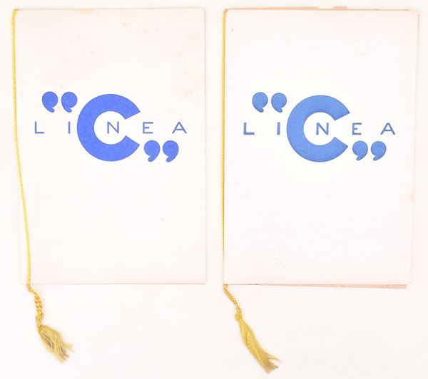 Coppia di menu della motonave della Linea C, 1951