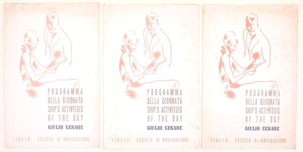 Programmi di bordo della motonave “Giulio Cesare”, viaggio speciale in Terra Santa, 1953