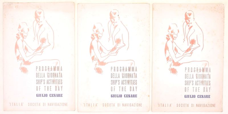 Programmi di bordo della motonave “Giulio Cesare” (Italia Società di Navigazione), Viaggio specia...