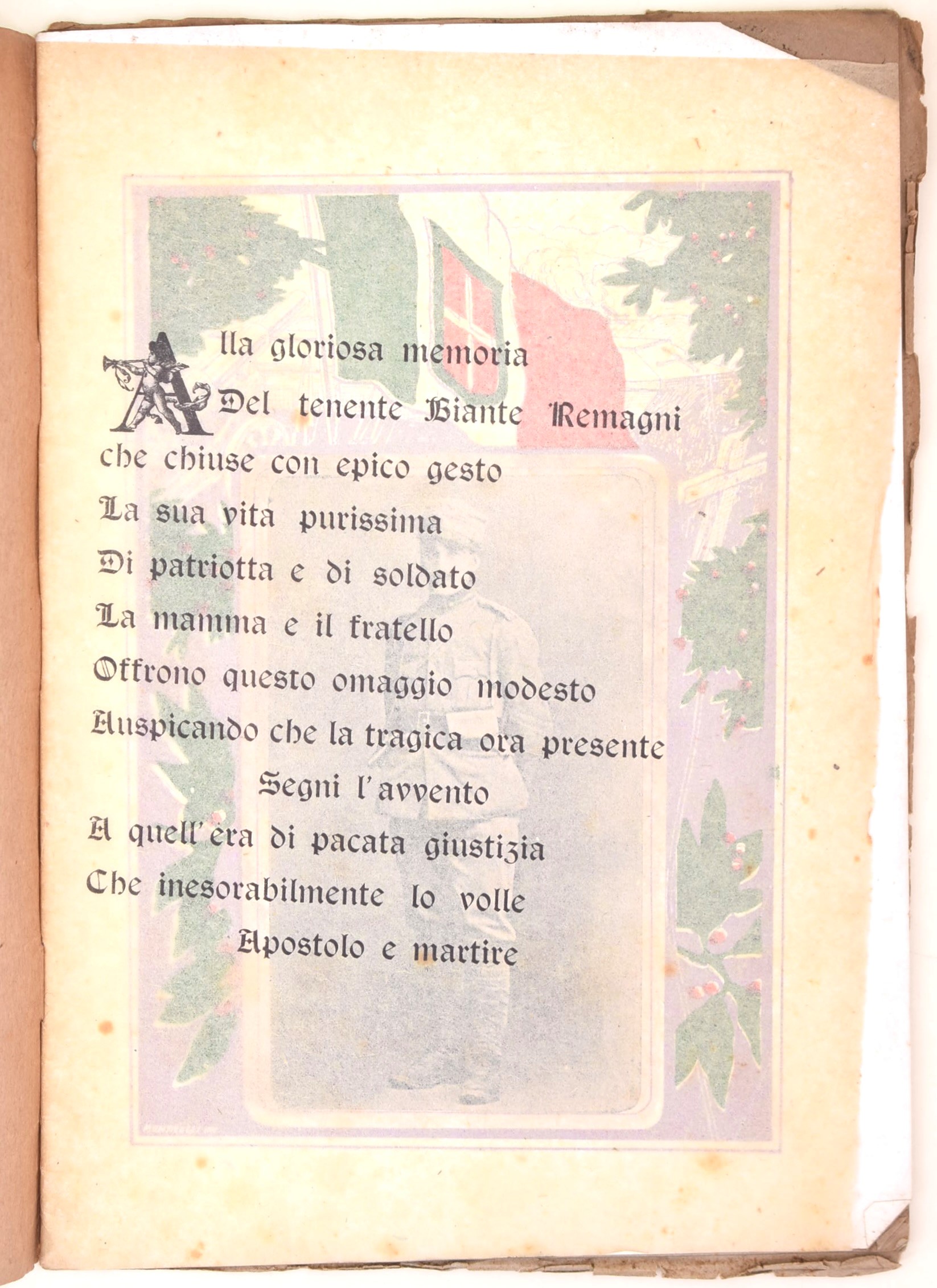 Biante Remagni, Opuscolo commemorativo patriottico della Grande Guerra, 1915 ca.