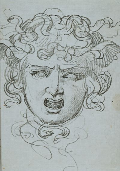 Studio di Medusa; studio di volto urlante (recto/verso)