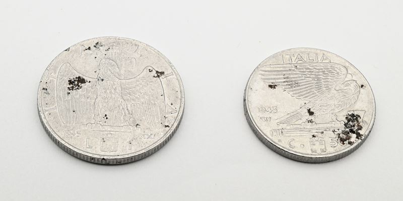 Vittorio Emanuele III, 50 Centesimi 1943 e 1 Lira 1943 (Regno d’Italia)