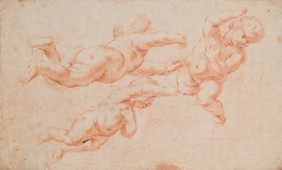 Studio di quattro putti (recto) e studio di tre putti (verso)