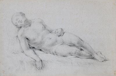 Studio di nudo maschile sdraiato
