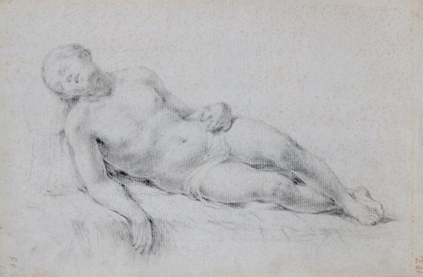 Studio di nudo maschile sdraiato