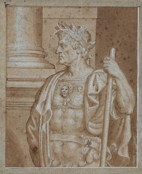 Scuola Romana del XVII secolo - Ritratto dell'imperatore Galba