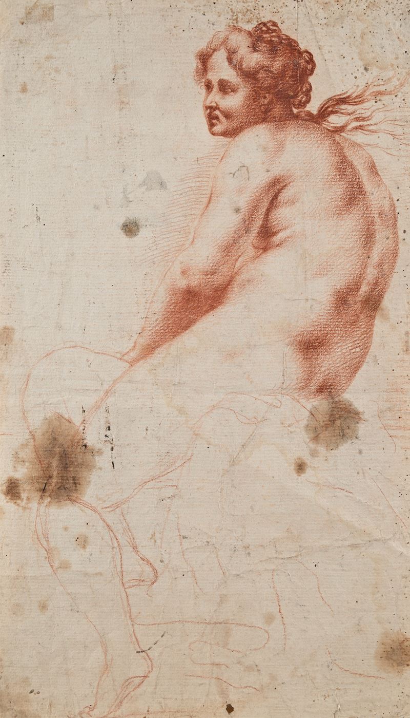 Scuola Romana del XVIII Secolo - Studio di figura femminile di profilo