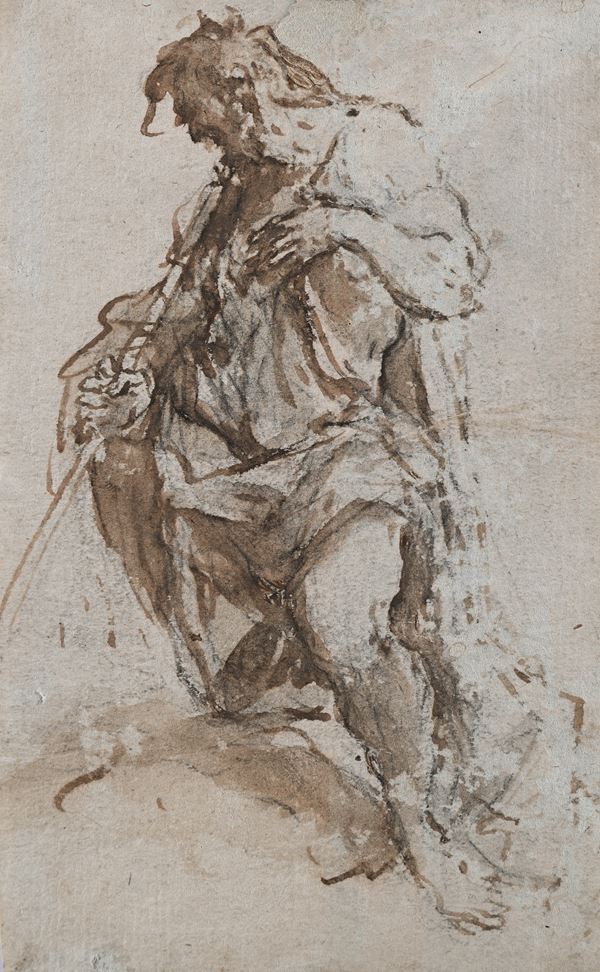 Scuola  Bolognese del XVIII secolo - Studio di San Giovanni Battista