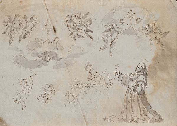 Studio di santo e angeli