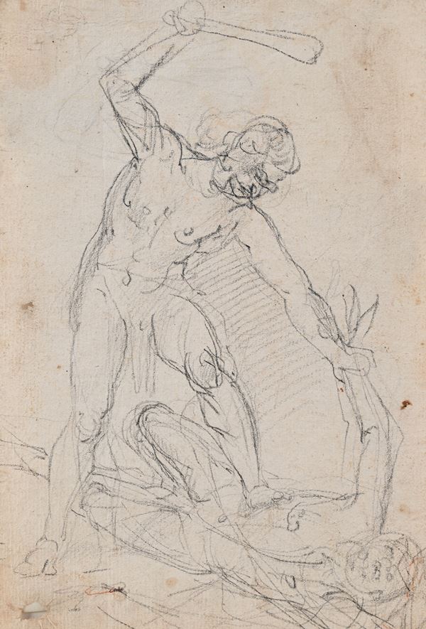 Scuola bolognese del XVIII secolo - Recto: Caino e Abele - Verso: Giuseppe e la moglie di Putifarre