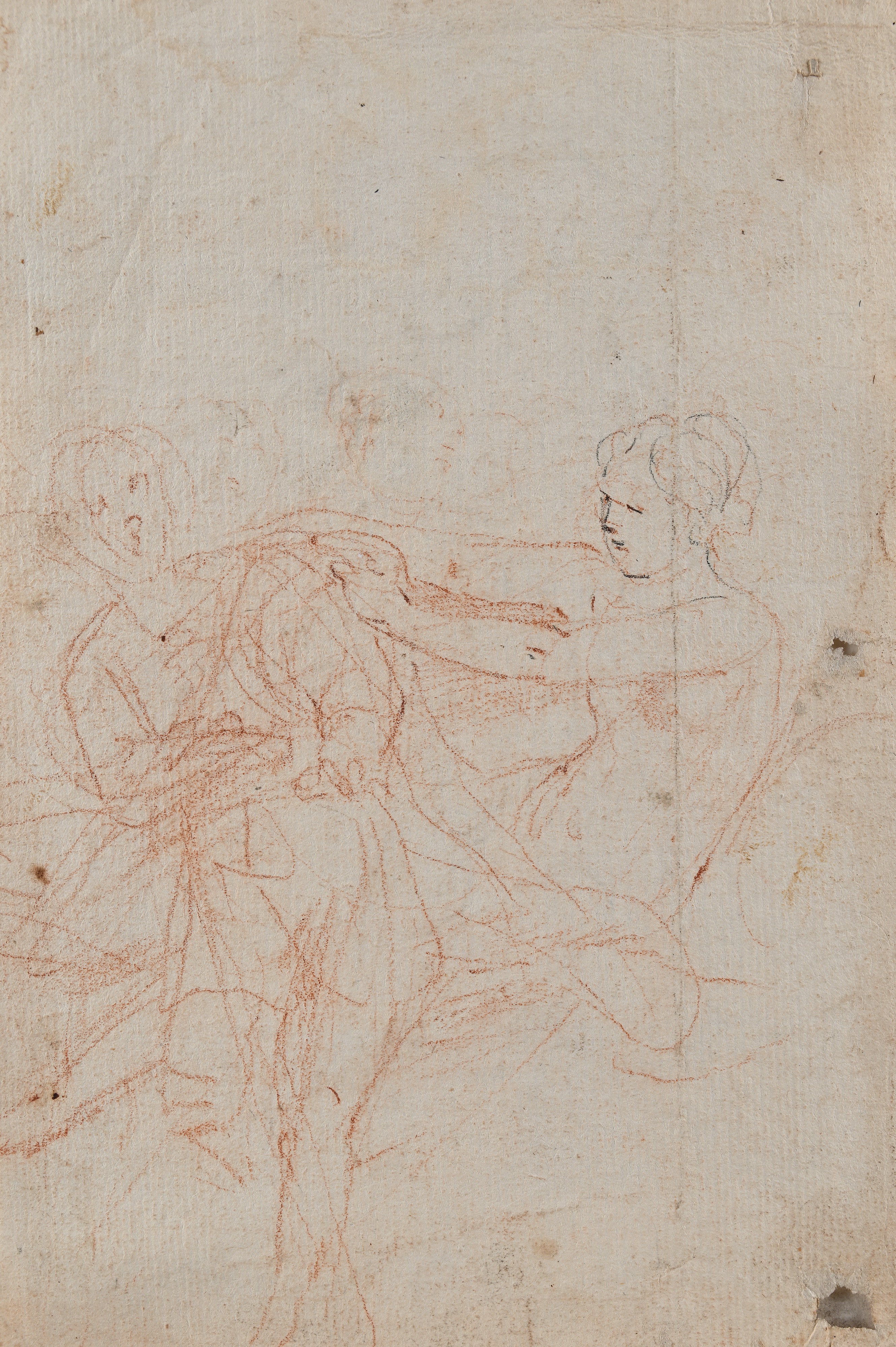 Scuola Bolognese del XVIII Secolo - Caino e Abele. Giuseppe e la moglie di Putifarre (recto e ver...