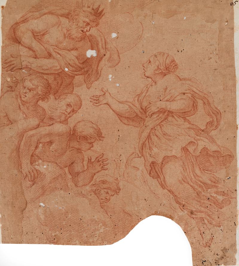 Scuola Romana del XVII Secolo - Giunone supplica Eolo di scatenare i venti contro Enea