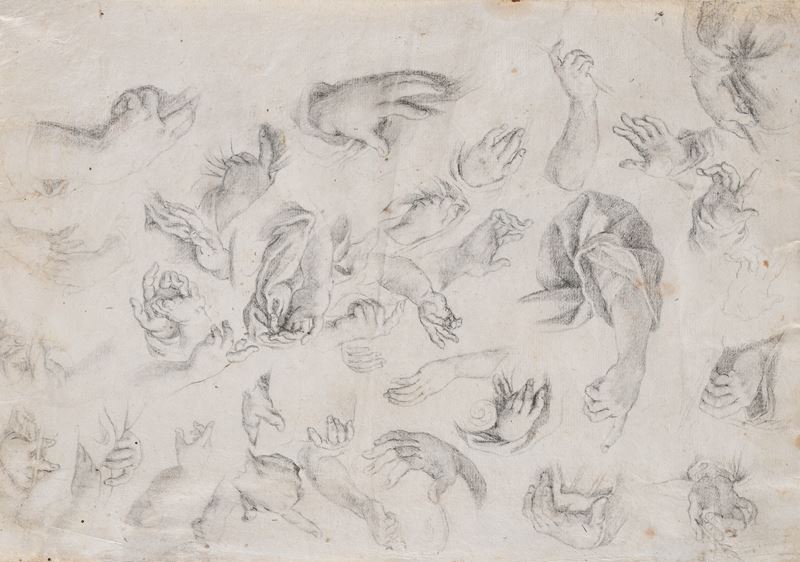 Scuola Italiana del XVIII Secolo - Studio di mani