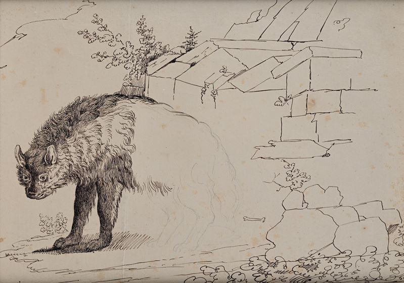 Scuola Italiana del XVIII Secolo - Studio di lupo