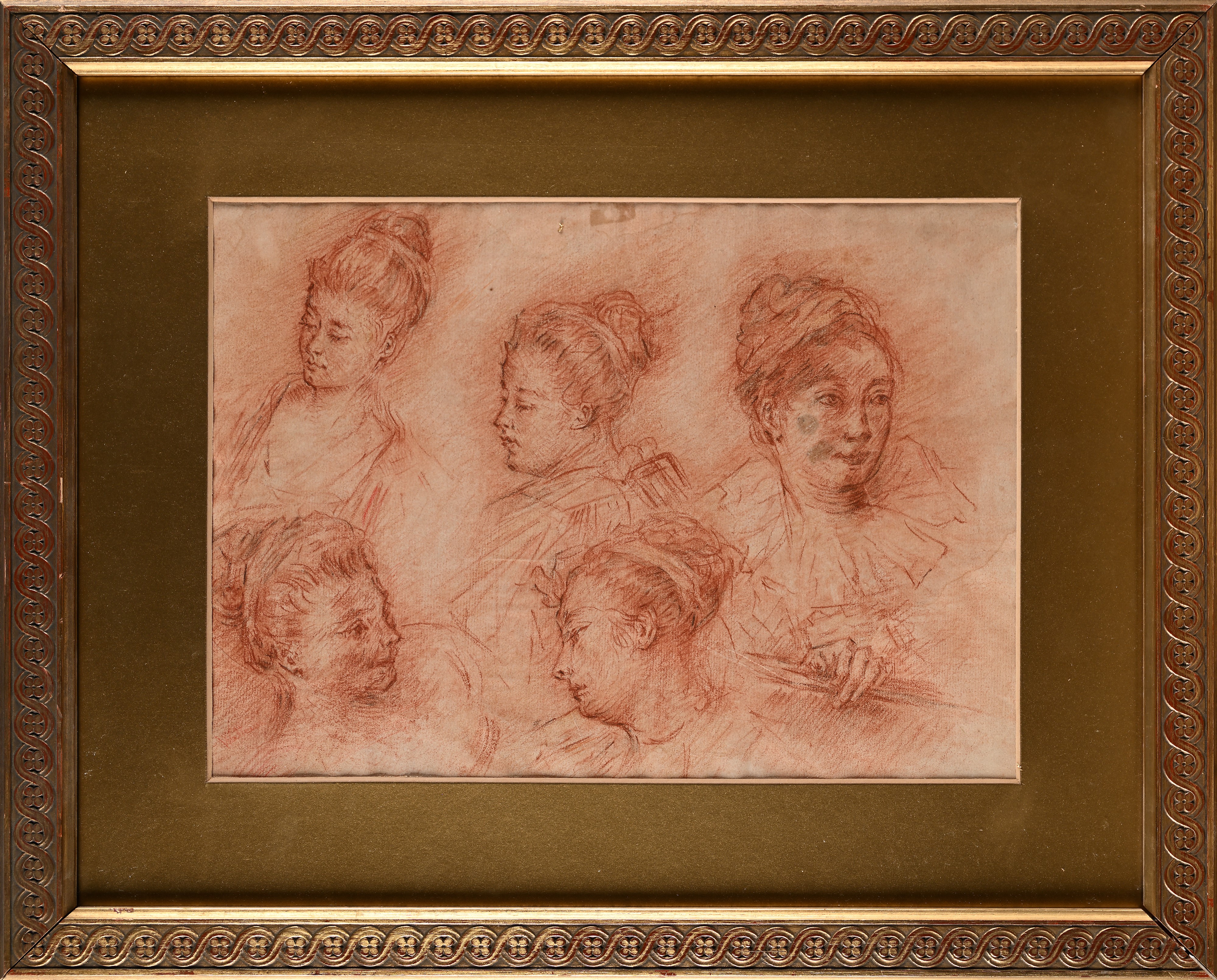 Scuola Francese del XVIII Secolo - Studio di teste femminili