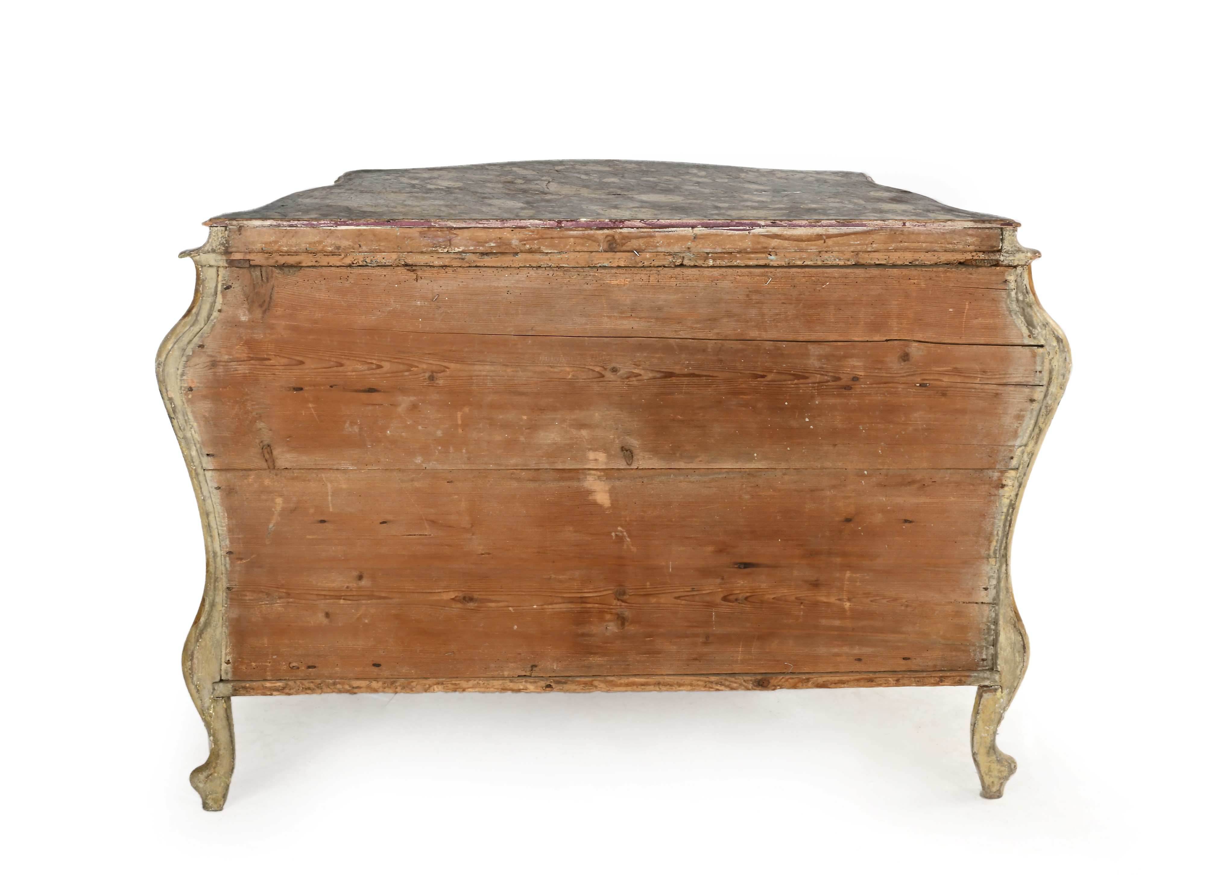 Cassettone bombato, legno laccato e dorato, Venezia, XX secolo