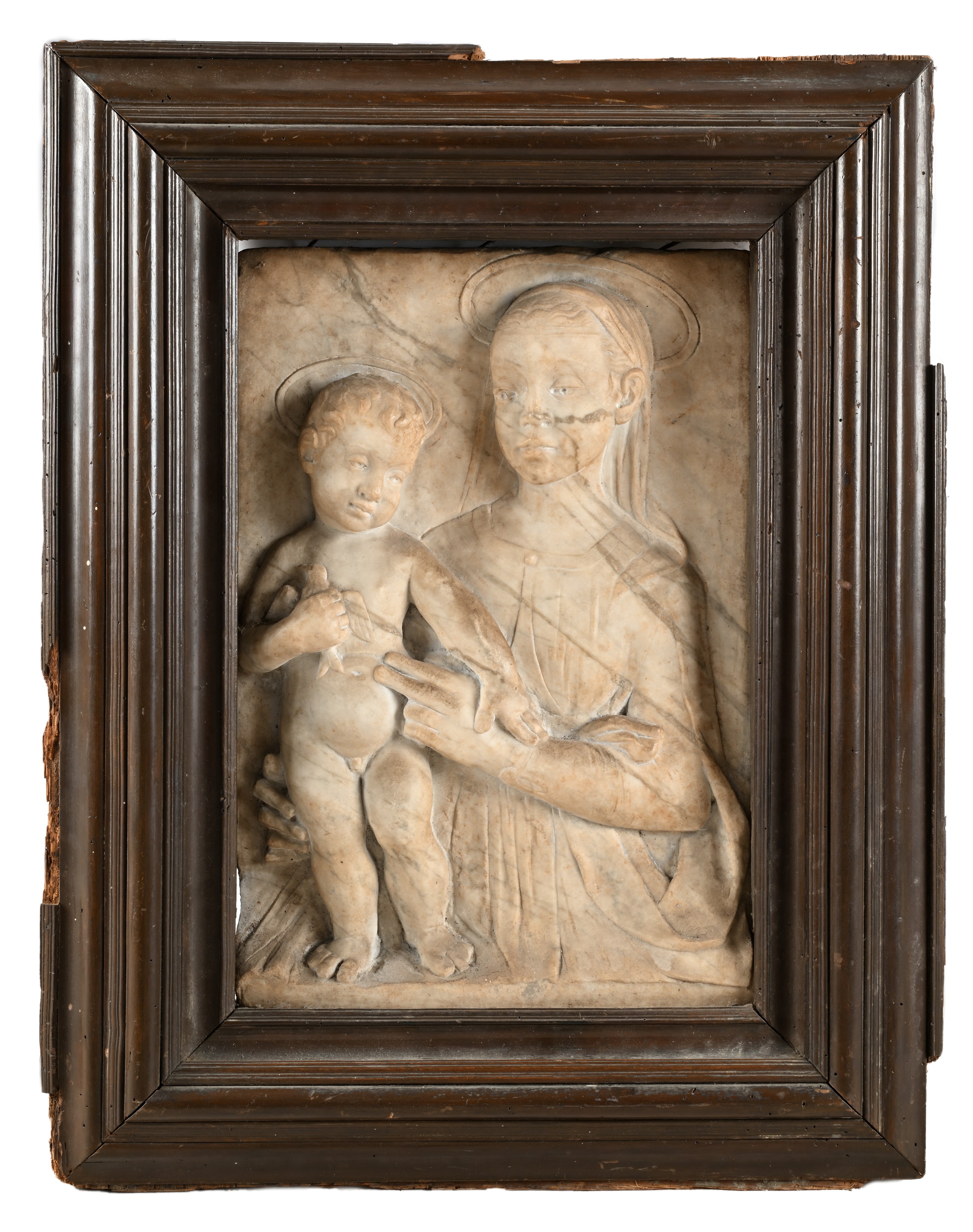 Rilievo in marmo bianco, Madonna col Bambino
