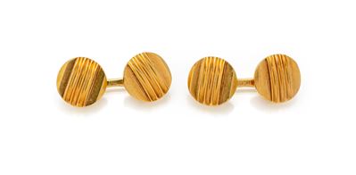 Oro giallo 750/000, Coppia di gemelli (diametro 1 cm circa)