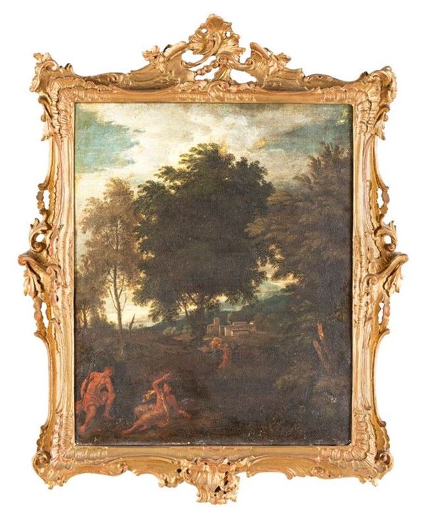 Pittore del XVII secolo - COPPIA DI PAESAGGI