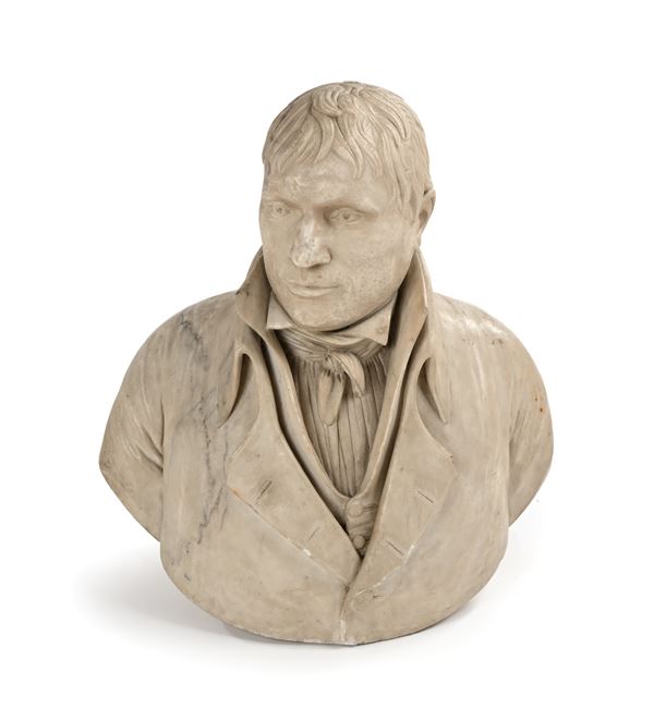 Busto di gentiluomo in marmo, seconda metà del XIX secolo