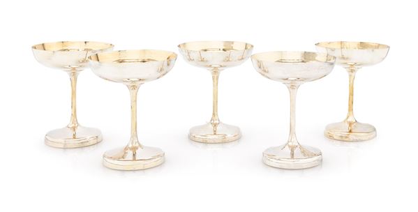 Cinque coppette in argento