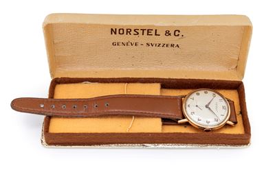 Norstel & Co., Orologio da polso da uomo a carica manuale in oro giallo 750/000 (cal. 391)