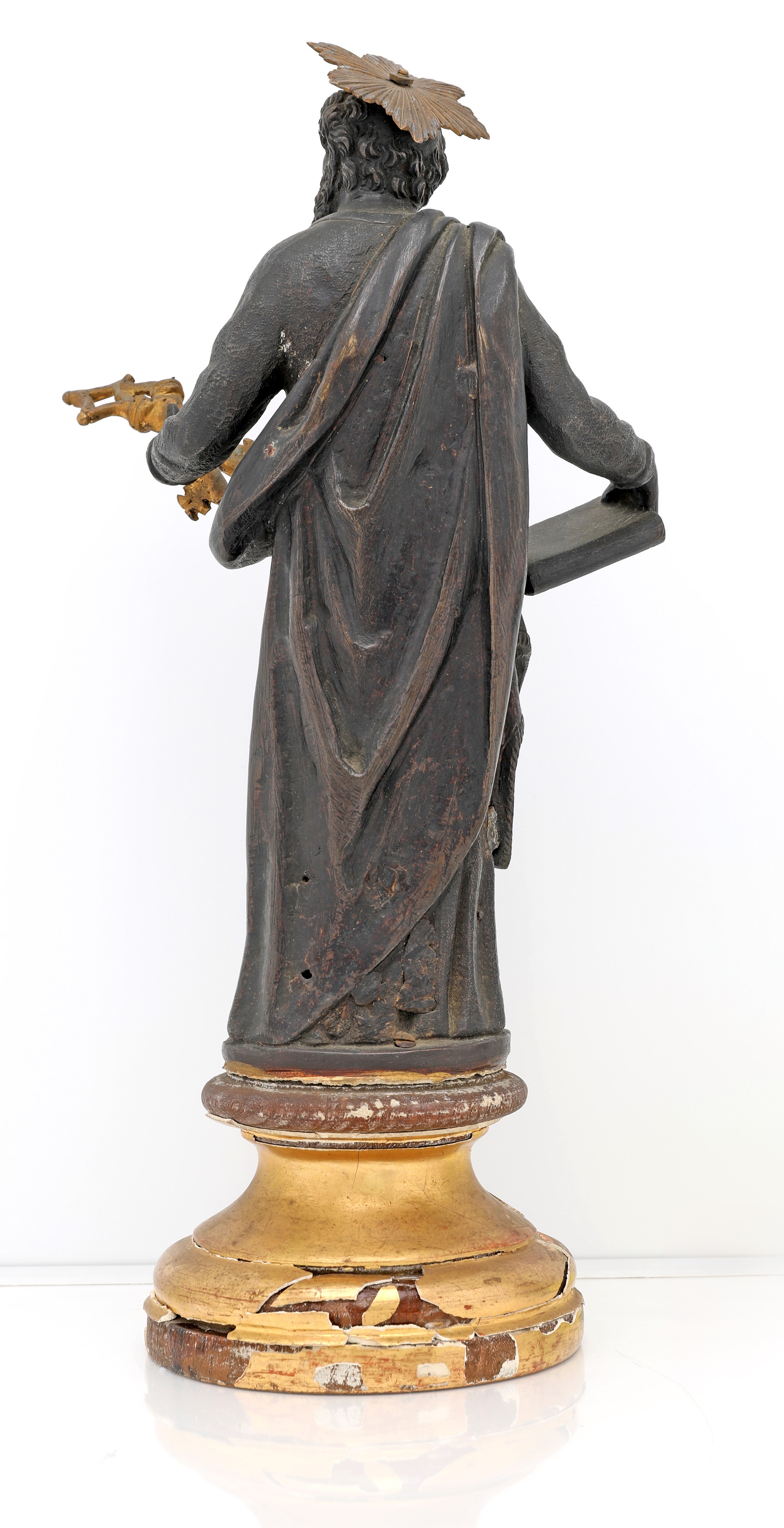 Bottega napoletana del XVIII secolo, Scultura in bronzo brunito raffigurante San Pietro