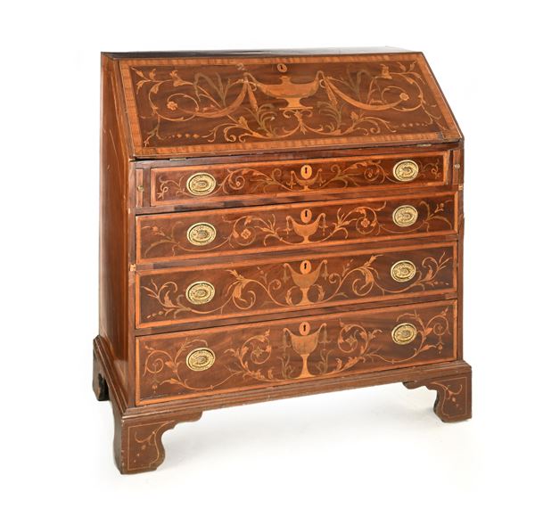 Bureau inglese intarsiato