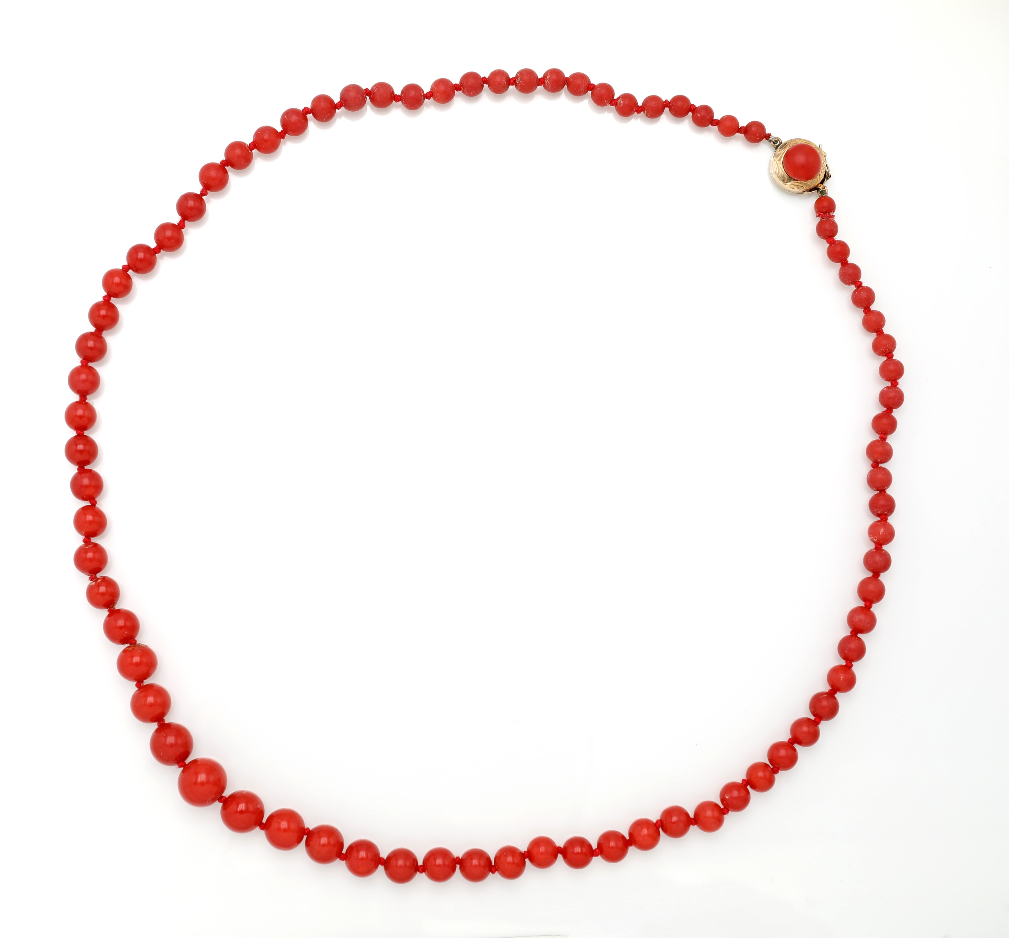Collana in corallo rosso e oro giallo 585/000