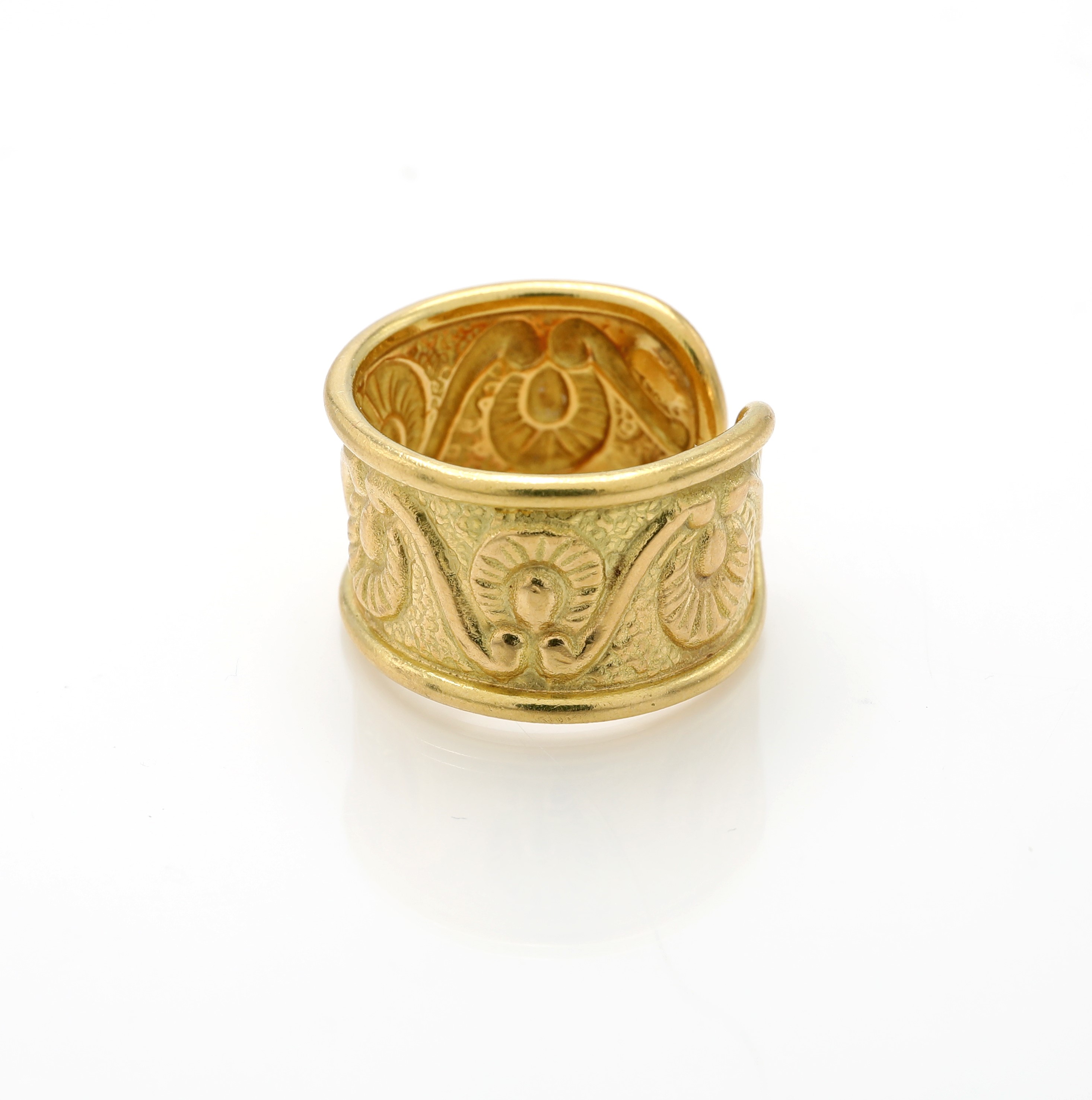 Anello a fascia in oro giallo 750/000, misura 15