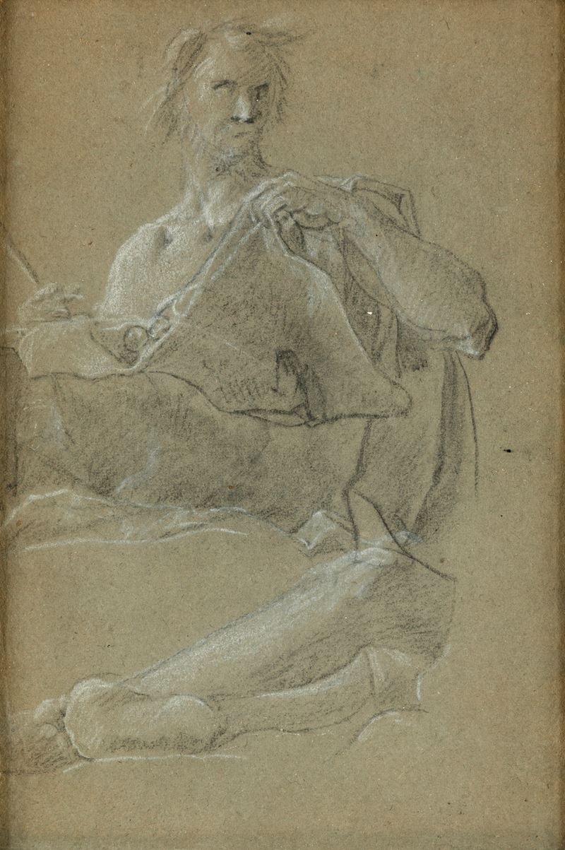Scuola Bolognese del XVIII Secolo - Studio di figure barbuta