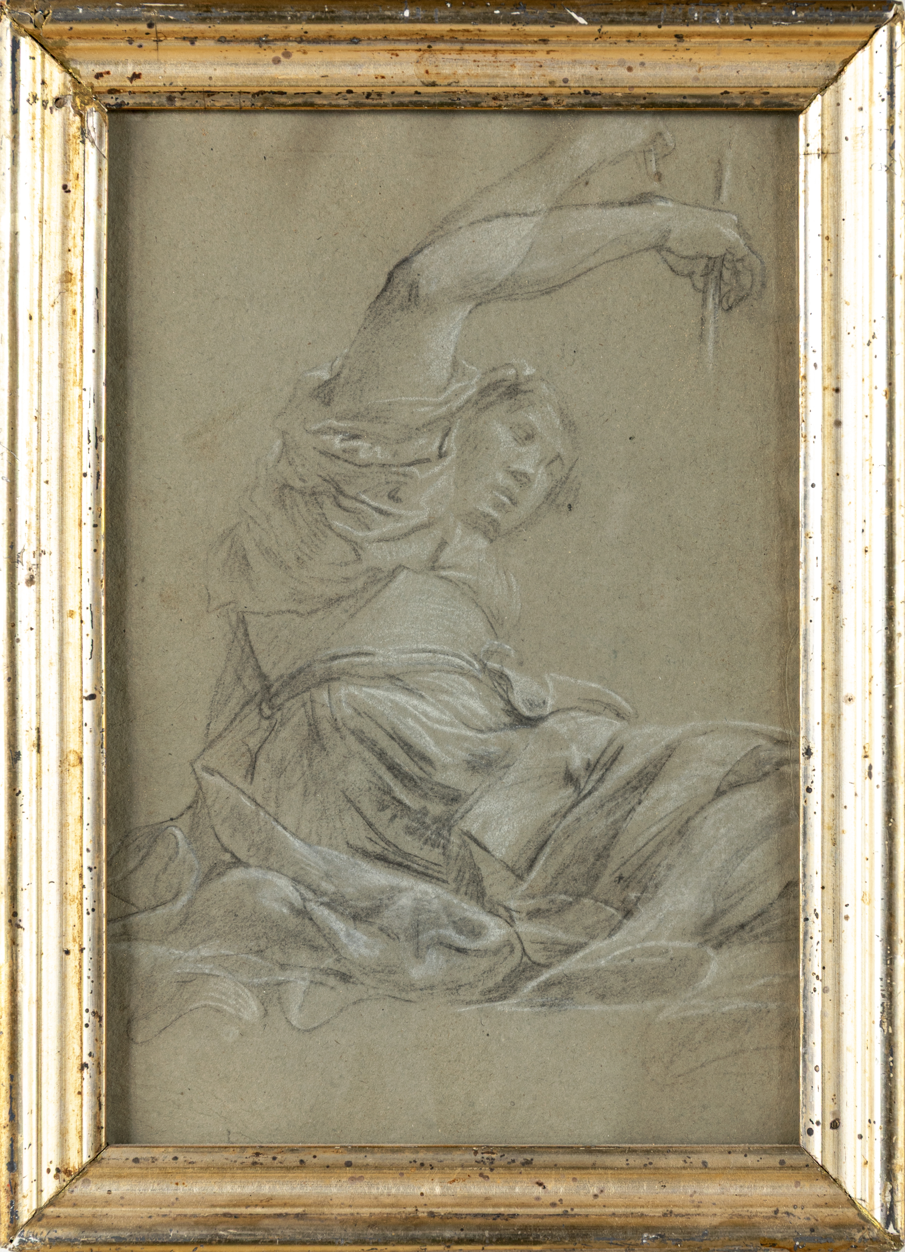 Scuola Bolognese del XVIII Secolo - Studio per Allegoria della Pittura (pietra nera e carboncino ...