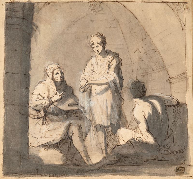 Scuola Neoclassica Italiana - Studio per Giuseppe che interpreta i sogni