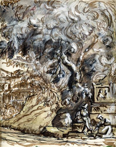 Studio di pastori davanti un’ara antica