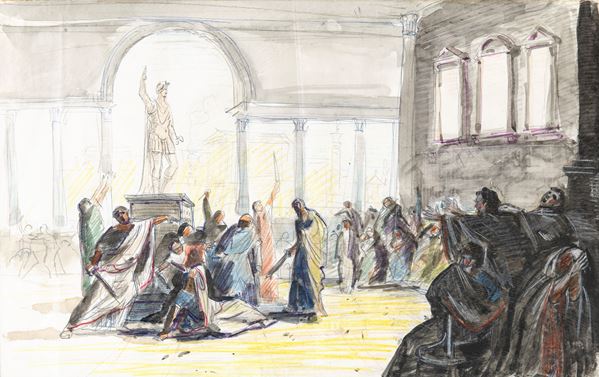 Scuola Italiana del XX secolo - Assasinio di Cesare