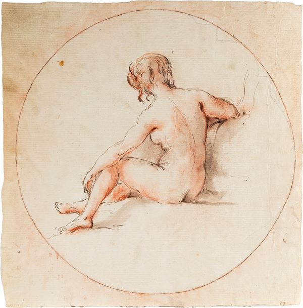 Scuola francese del XVIII secolo - Studio di nudo femminile di spalle