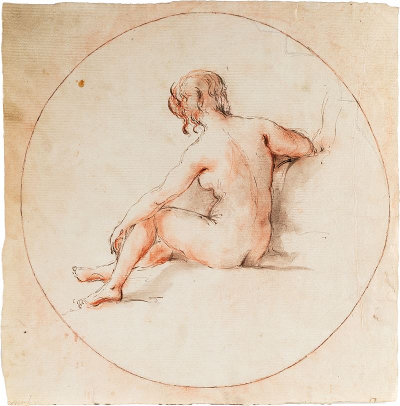Scuola Francese del XVIII Secolo - Studio di nudo femminile di spalle