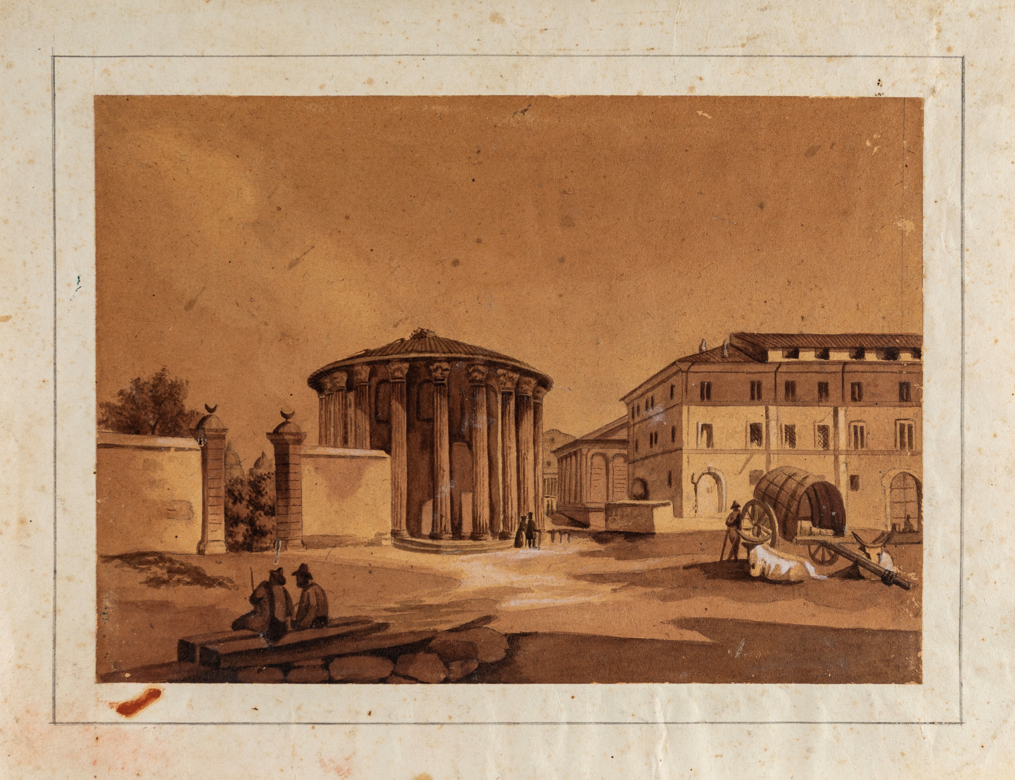 Scuola Italiana del XIX Secolo - Santa Maria in Cosmedin Col Tempio di Vesta