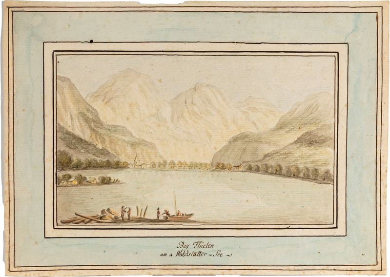 Scuola Tedesca del XIX Secolo - Veduta del Lago di Waldstatten