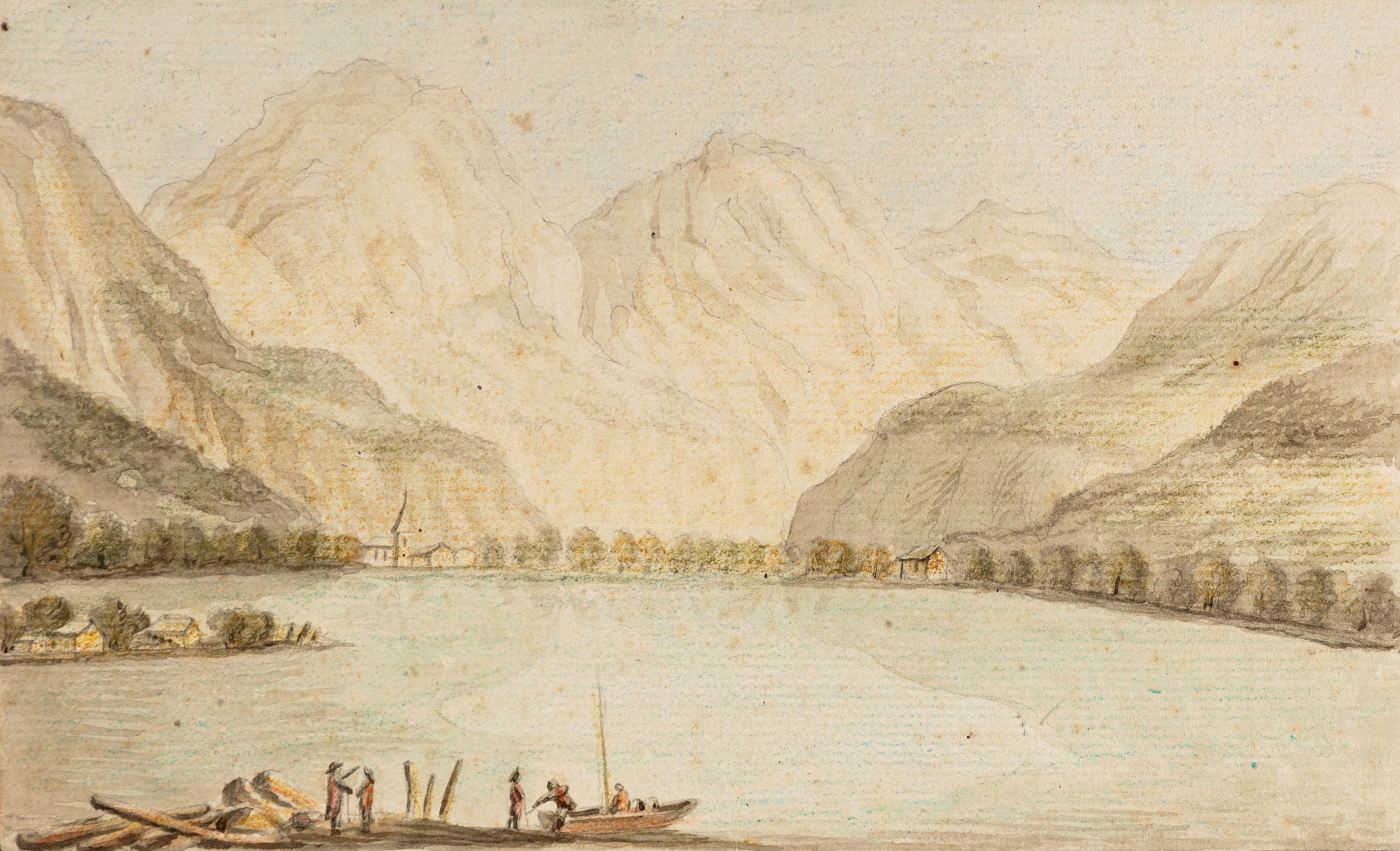 Scuola Tedesca del XIX Secolo - Veduta del Lago di Waldstatten
