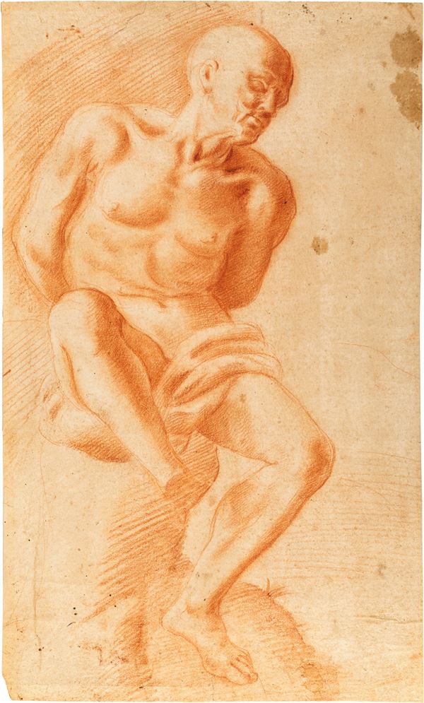 Scuola italiana del XVII secolo - Recto: Studio di nudo - Verso: Studio di nudo di profilo