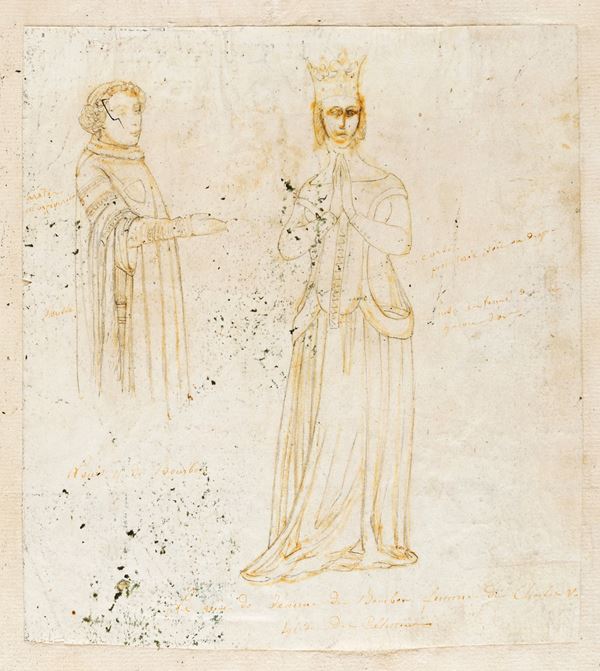 Scuola francese del XIX secolo - Studio di figure carolinge