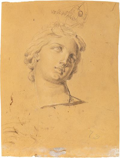 Studio di testa femminile da scultura antica