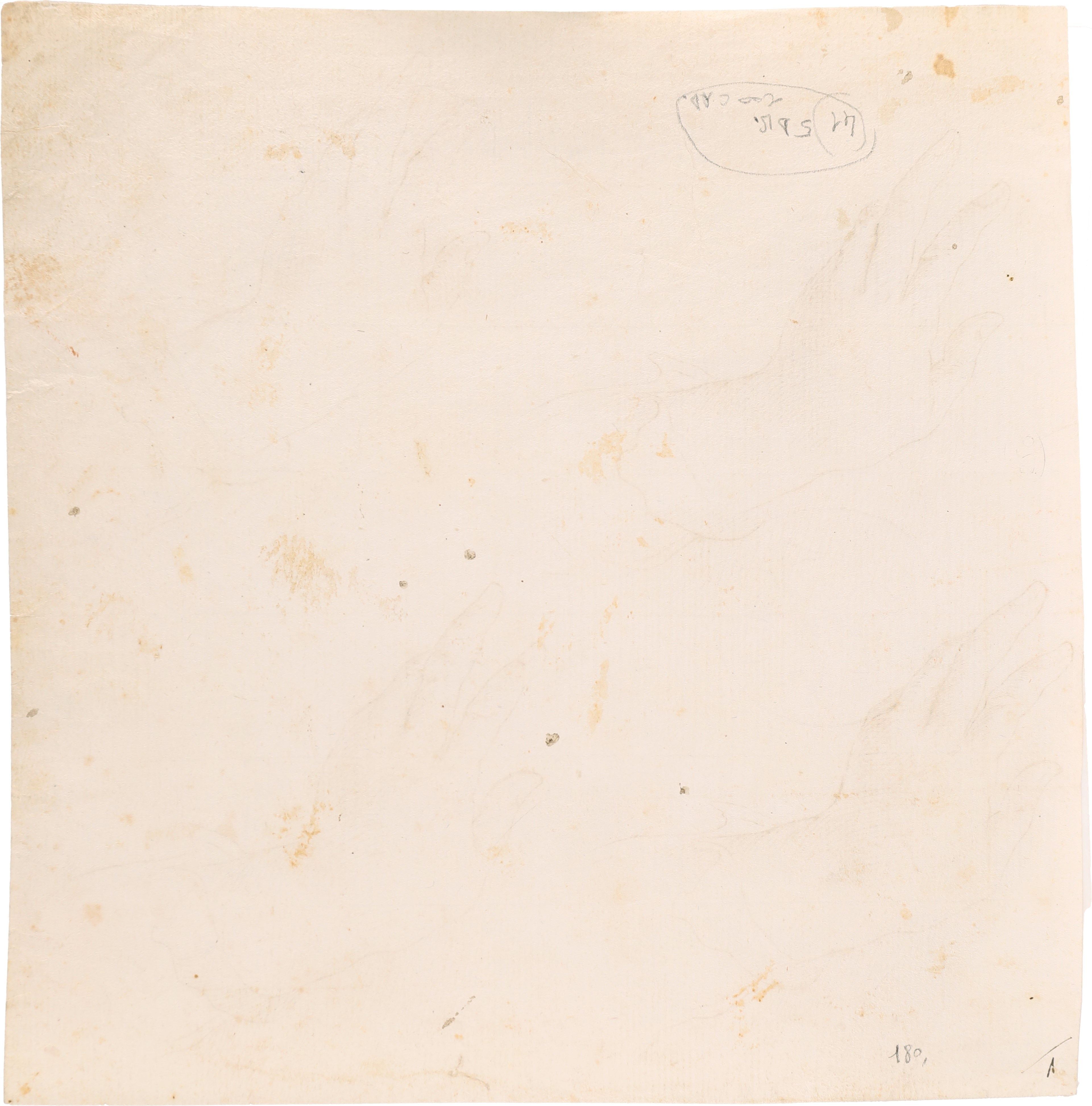 Scuola Romana del XVIII Secolo - Studi di mani (inchiostro su carta)
