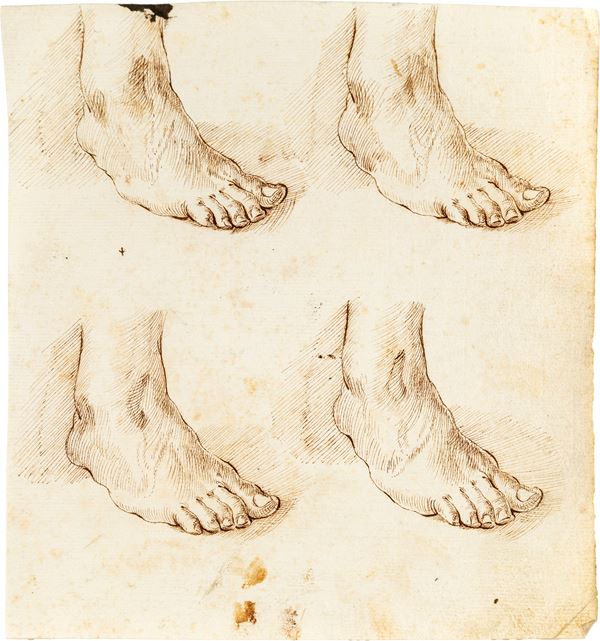 Scuola Romana del XVIII secolo - studi di piedi