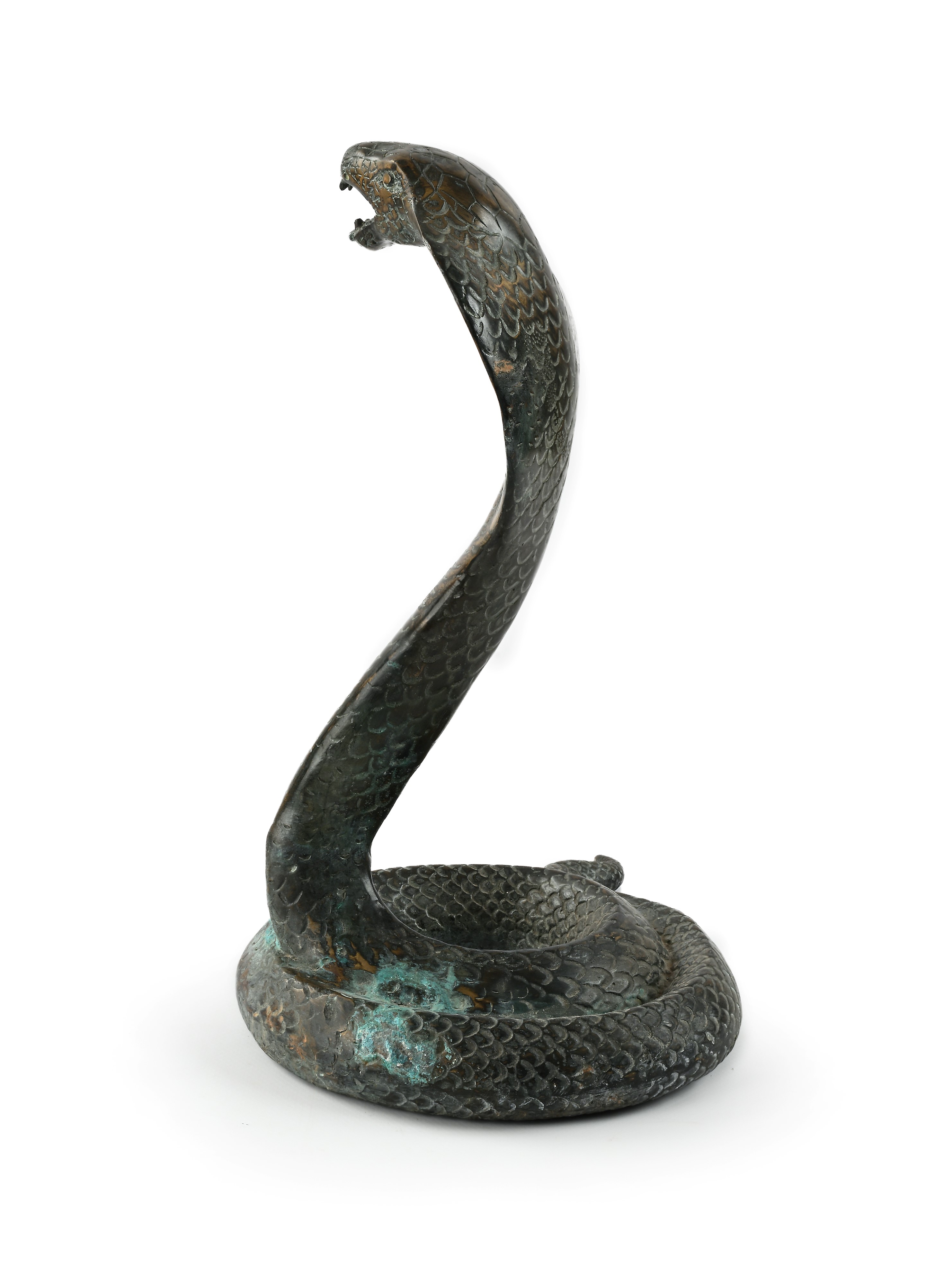 Cobra in ottone patinato, scultura, XX secolo